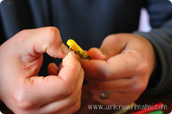 Peeling a crayon