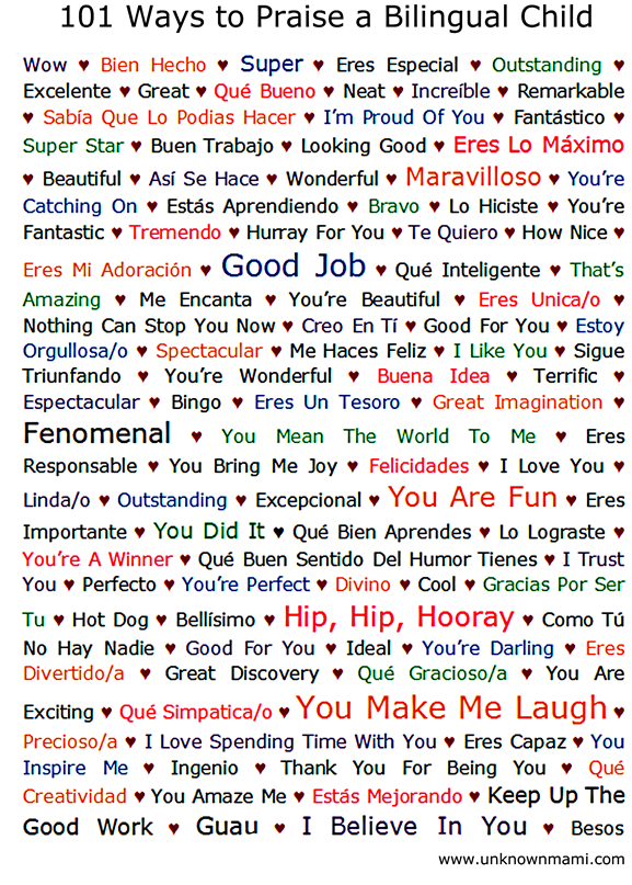 101 Ways to Praise a Bilingual Child 